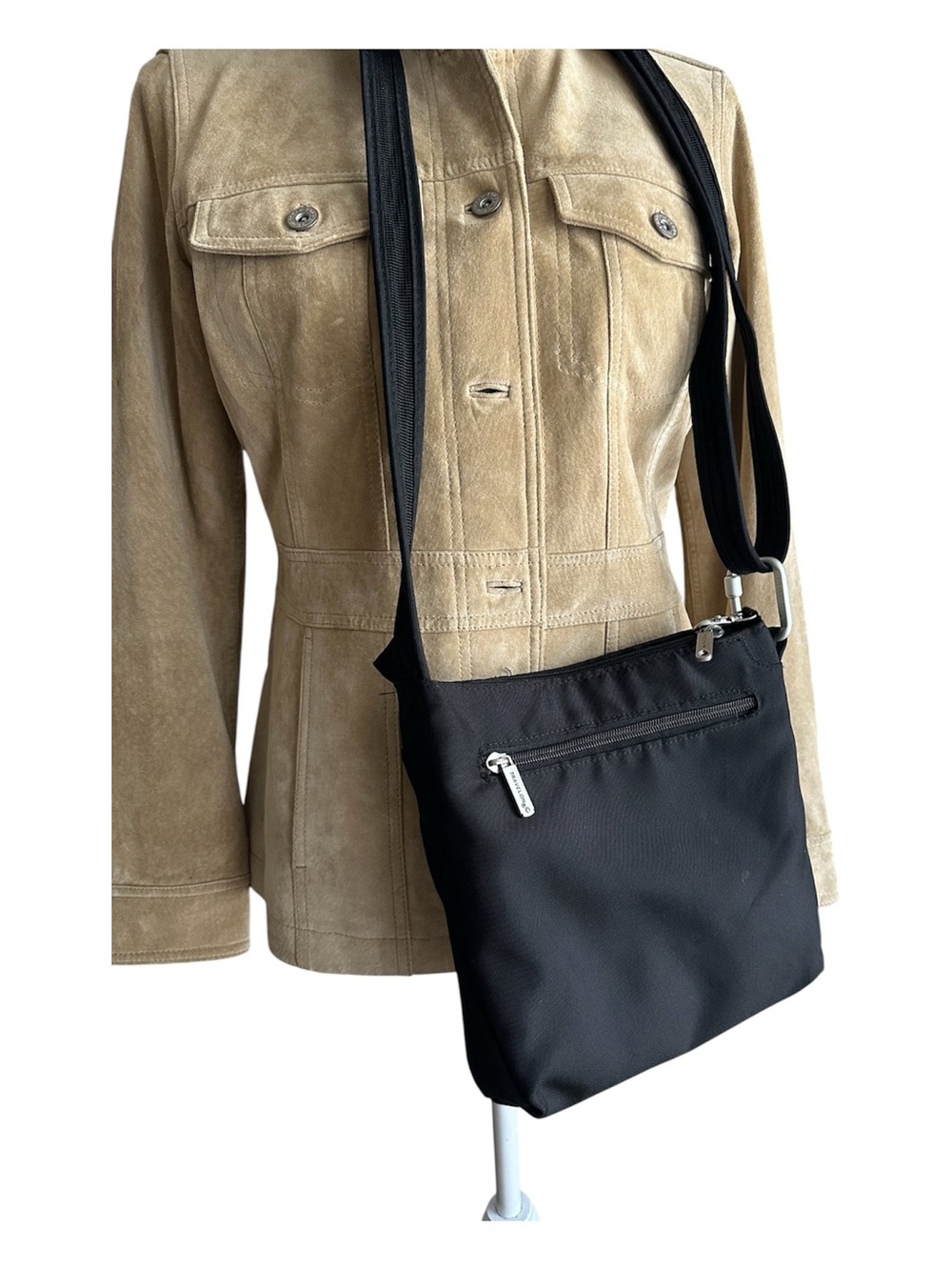 Travelon Crossbody Black Bag Locking Zipper/Slash Proof Strap RFID